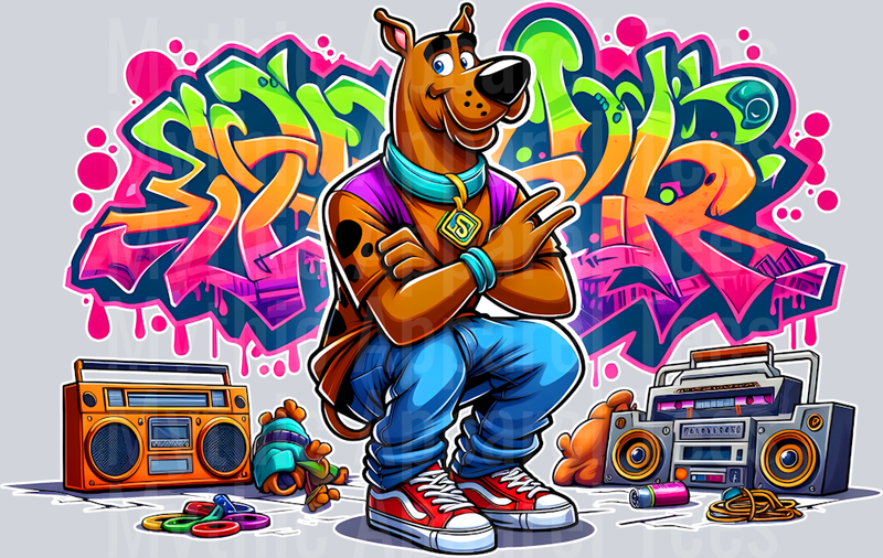 Scooby Doo Boombox Graffiti DTF Pop Culture Transfers