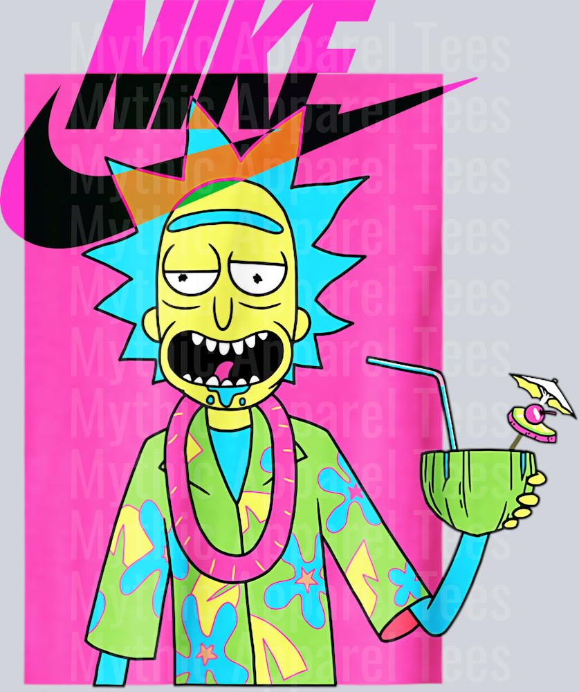 RICK AND MORTY Hawaiian shirt JUST DO IT DTF Nike Transfers
