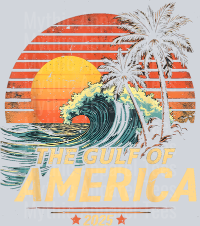 Retro Vintage Gulf Of US America 2025 American Flag Mexico 5  DTF Gulf Of America Transfers