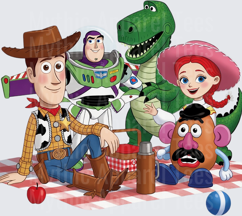 Toy Story 5 Characters Picnic Blanket Scene with Woody Buzz