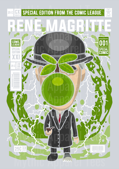Rene Magritte Comic Book Cover STYLE DTF Pop Culture Transfers