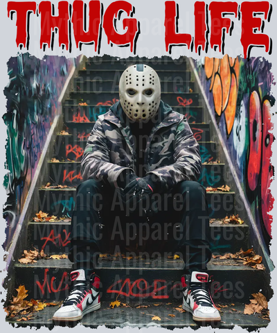 Jason vorhees 2 RED DRIPPING BLOOD on stairs Horror Movie DTF Thug Life Transfers