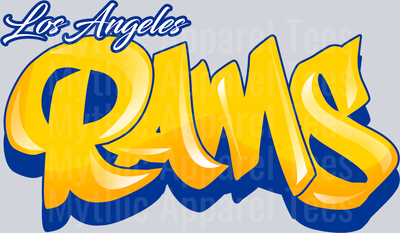 Rams Tri Color Airbrush DTF NFL Transfers