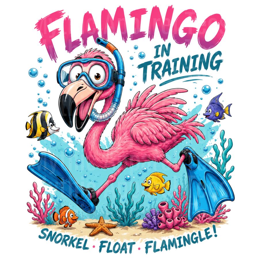Flamingos In Training Snorkel Float Flamingle Underwater Scene