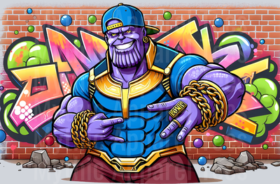 Thanos Marvel Graffiti DTF Pop Culture Transfers