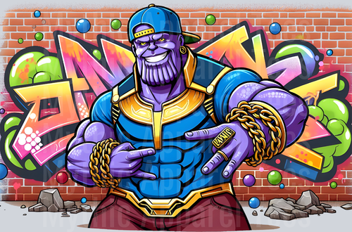 Thanos Marvel Graffiti DTF Pop Culture Transfers