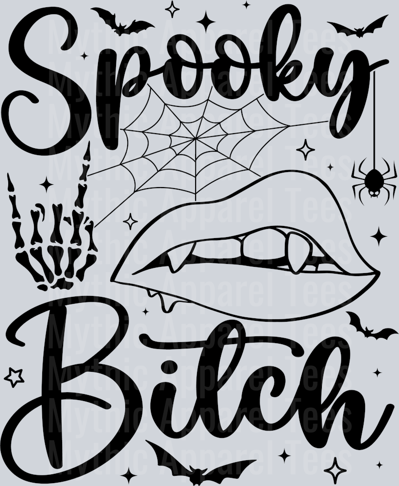 Spooky Bitch Black DTF Halloween Transfers