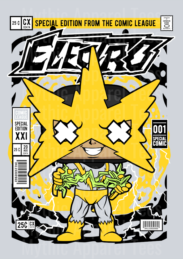 Electro Comic Book Cover STYLE DTF Pop Culture Transfers