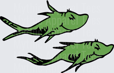 DR Seuss One Fish Two Fish Green Fish Duo Illustration