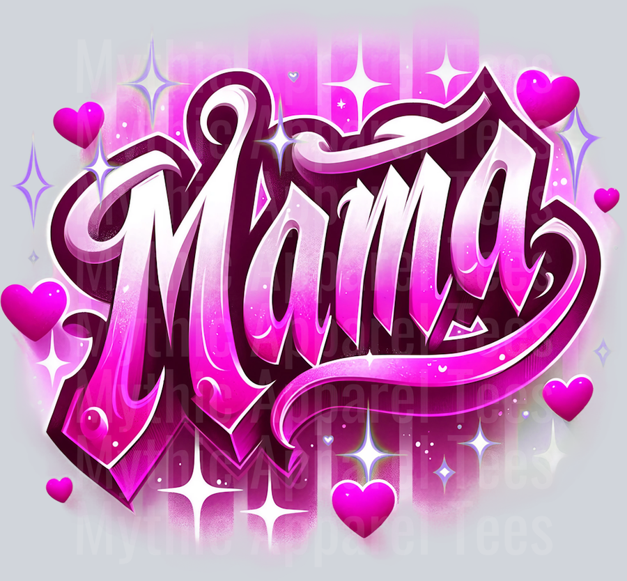 Mama Airbrushed Pink DTF MOM Transfers
