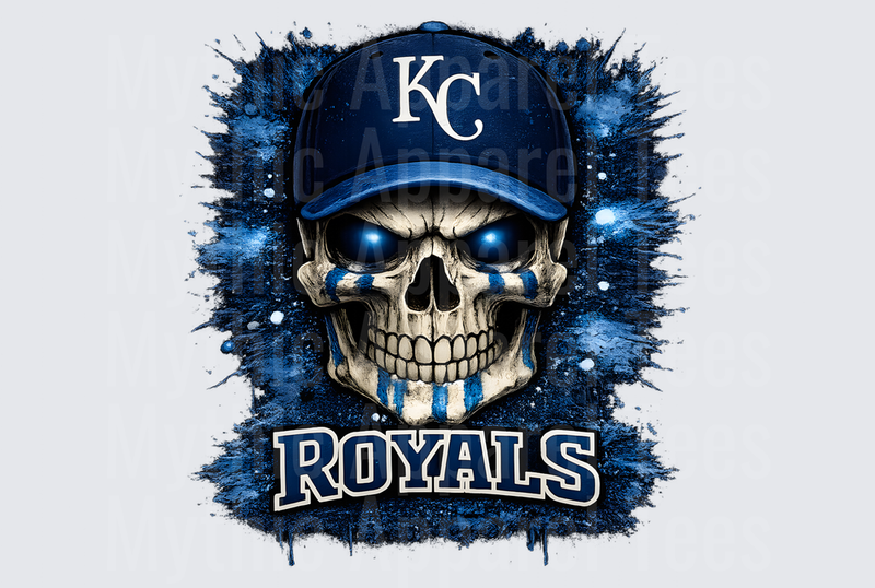 MLB Skulls Kansas City Royals Glowing Eyes Skull KC Cap