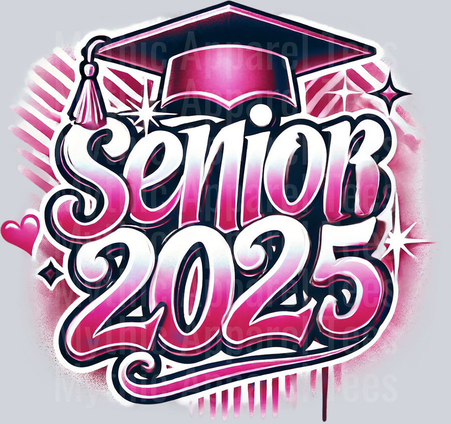 0040 Senior 2025 Maroon DTF 2025 Senior Graduation Transfers