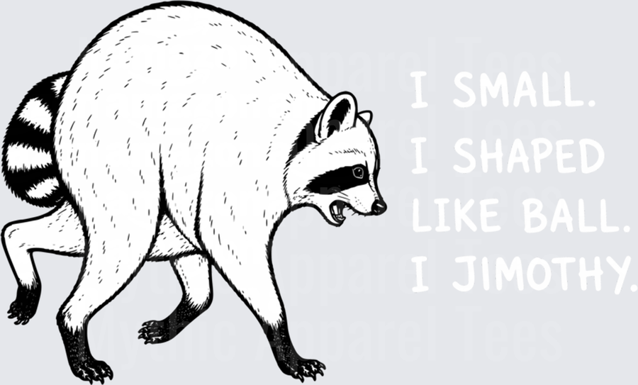 Jimothy Snarling Raccoon Black and White Ink Illustration