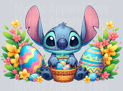 DTF Stitch Easter Transfers