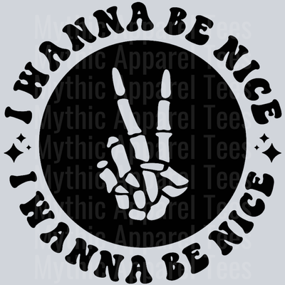 I Wanna Be Nice Pocket Design Wavy Retro Funny Designs