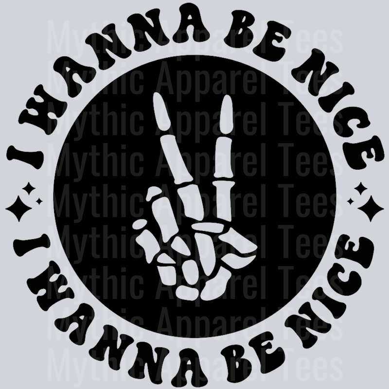 I Wanna Be Nice Pocket Design Wavy Retro Funny Designs