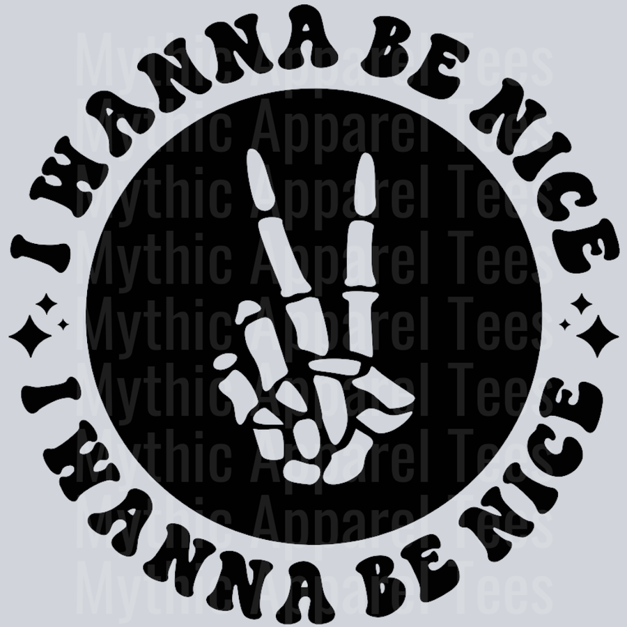 I Wanna Be Nice Pocket Design Wavy Retro Funny Designs