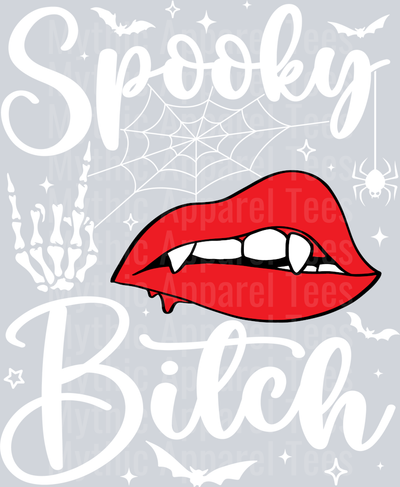 Spooky Bitch White and Red DTF Halloween Transfers