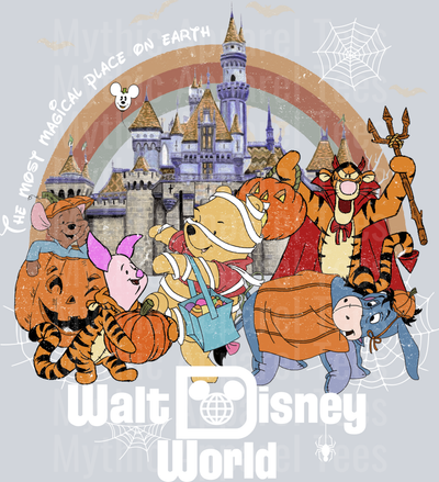 SPOOKY Walt Disney World Halloween Design with arch and bats DTF Disney Transfers