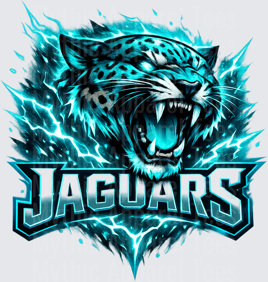 NFL Jaguars Roaring Jaguar Teal Lightning Bolt Mascot