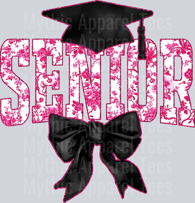 Pink Senior Hat College Font Floral Senior Graduation Design