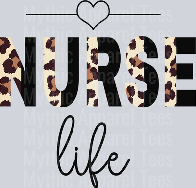 Nurse life leopard DTF Nurse Transfers
