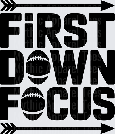 American Football First Down Focus Bold Arrow Graphic