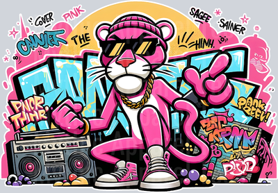 The Pink Panther 4 Graffiti DTF Pop Culture Transfers