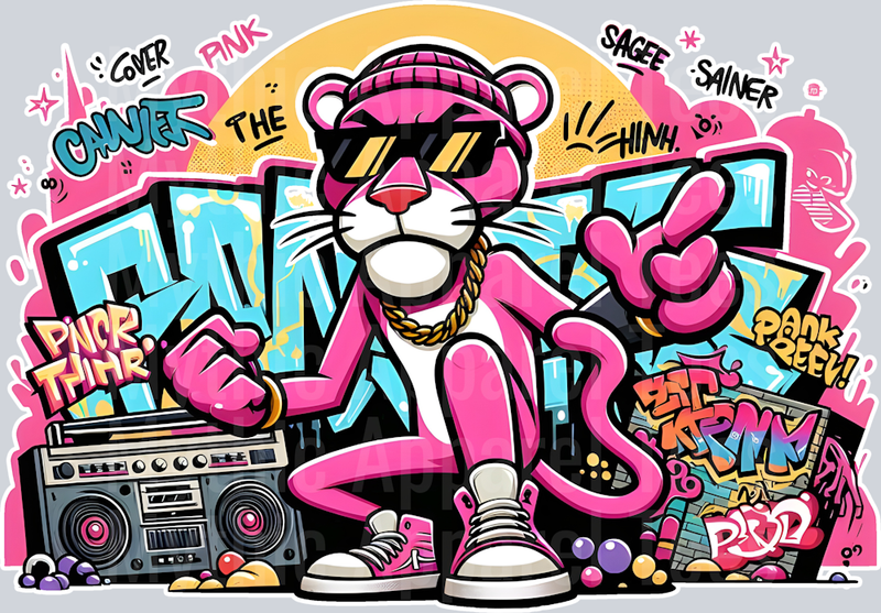 The Pink Panther 4 Graffiti DTF Pop Culture Transfers
