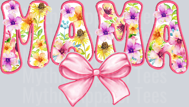 5 Mama Pink bow DTF Mom Transfers