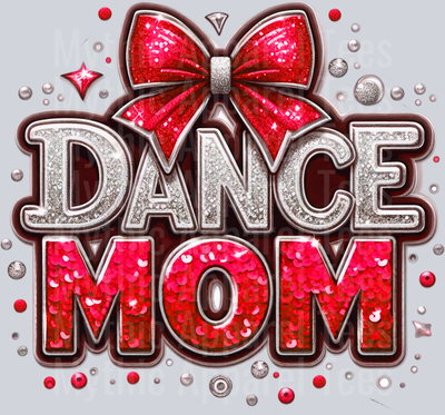 009 Dance Mom Sequins Red DTF Dance Mom Transfers