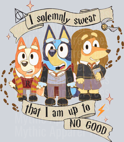 I solemnly swear that I am up to no good Harry Potter Spin Off DTF Bluey Transfers