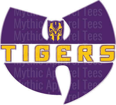 Wu-Tang Style LSU Tigers Purple and Gold Mashup Logo Design