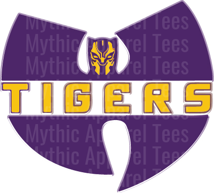 Wu-Tang Style LSU Tigers Purple and Gold Mashup Logo Design