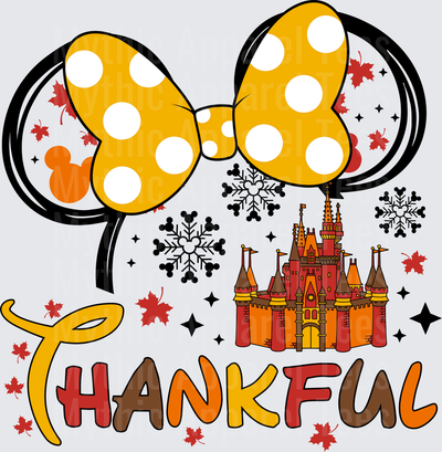 Disney Fall and Thanksgiving Minnie Mouse Ears Thankful Castle