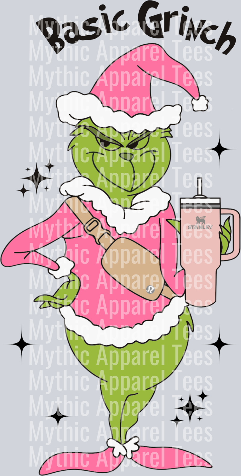 Basic Grinch Christmas Vibes – DTF Heat Transfer – Holiday Design