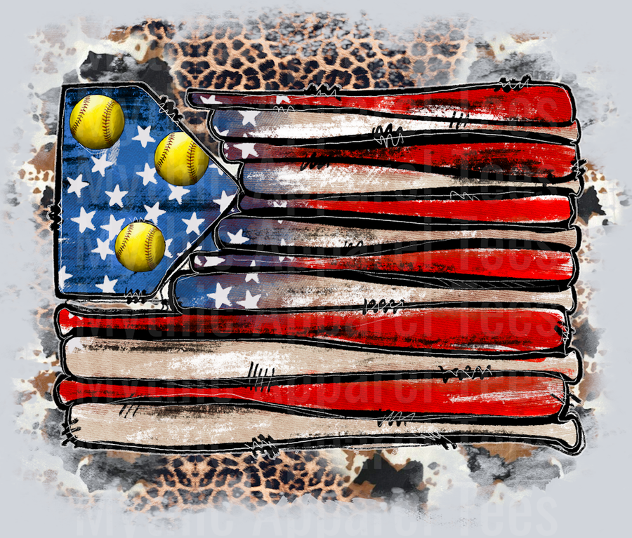 Softball American Flag