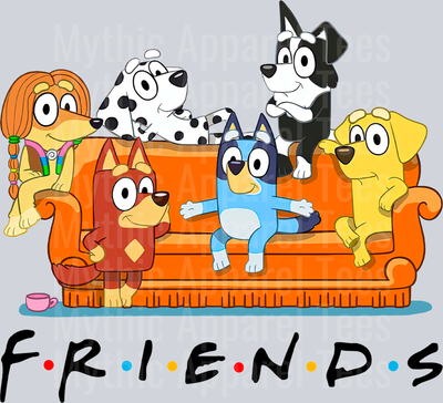 F.r.i.e.n.d.s. Bluey Couch DTF Bluey Transfers