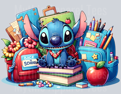 Stitch Back to School Transfer 4 DTF Stitch Back To School Transfers