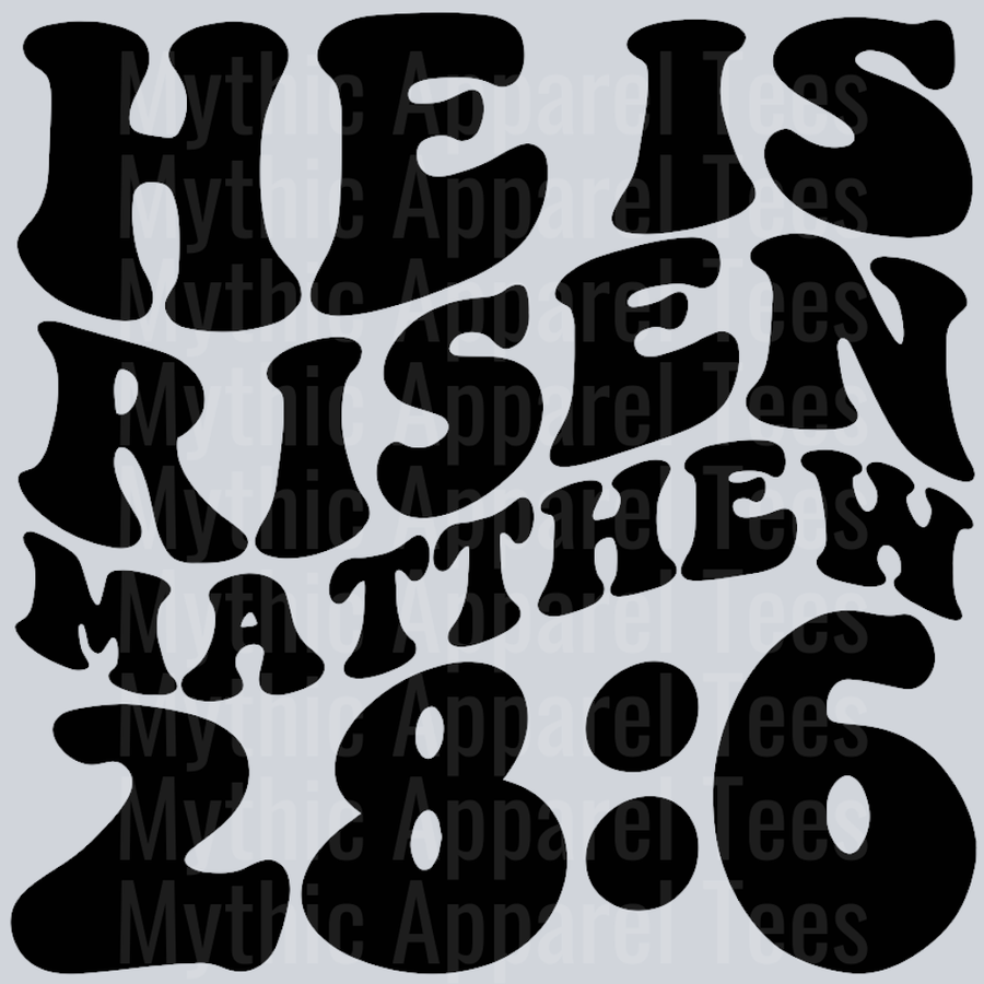 He Is Risen Wavy Retro Funny Designs