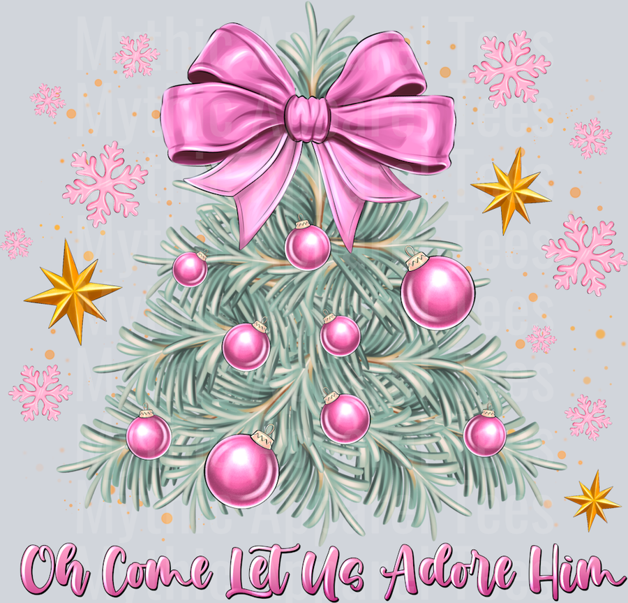 Oh come Let Us Adore Him Religious Christmas Tree