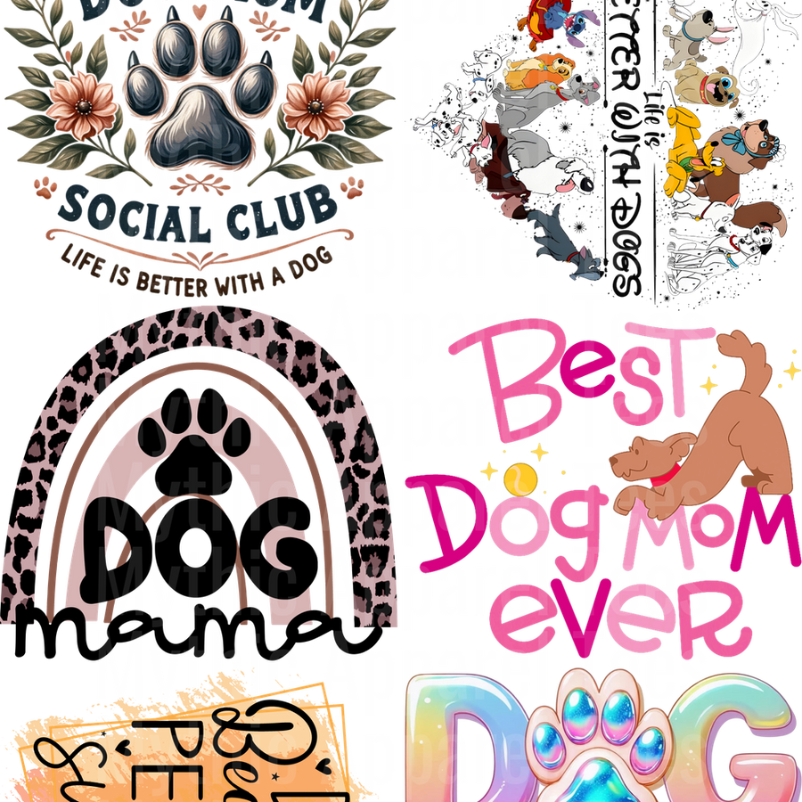 DOG MOM GANG SHEET 10 FULL SIZE IMAGES
