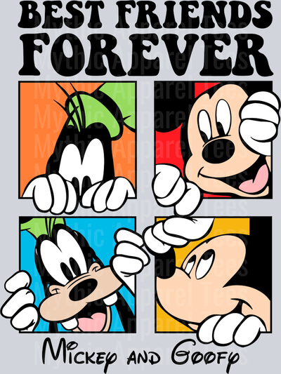 Best Friends Forever Mickey Daffy Goofy Minnie DTF Disney Transfers
