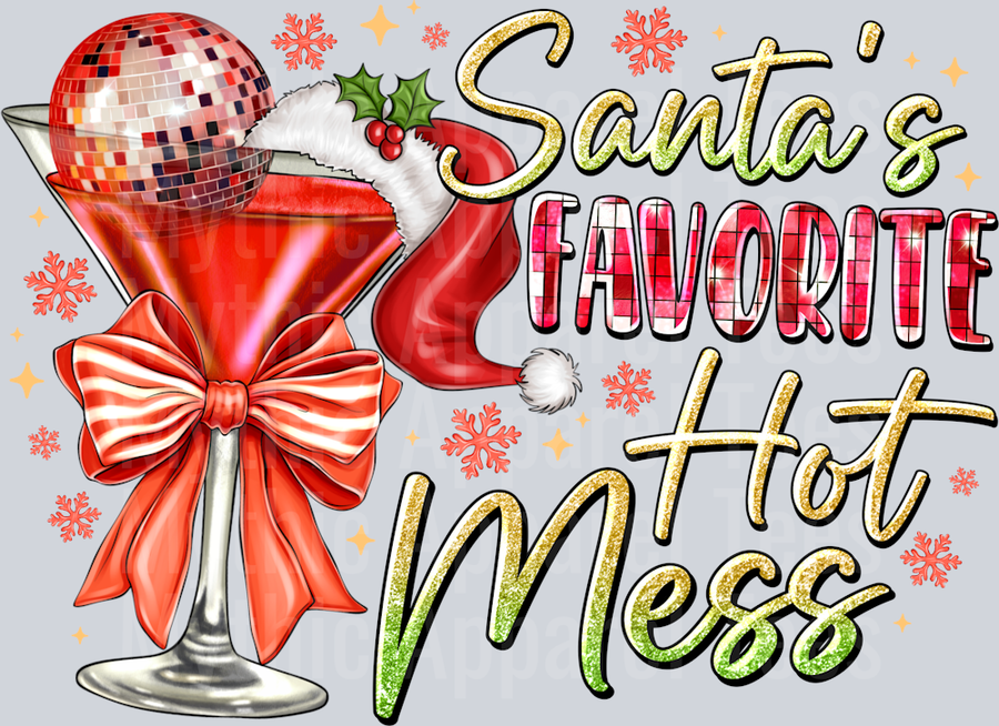 Santa's Favorite Hot Mess Disco Ball in Drink Christmas Drinking