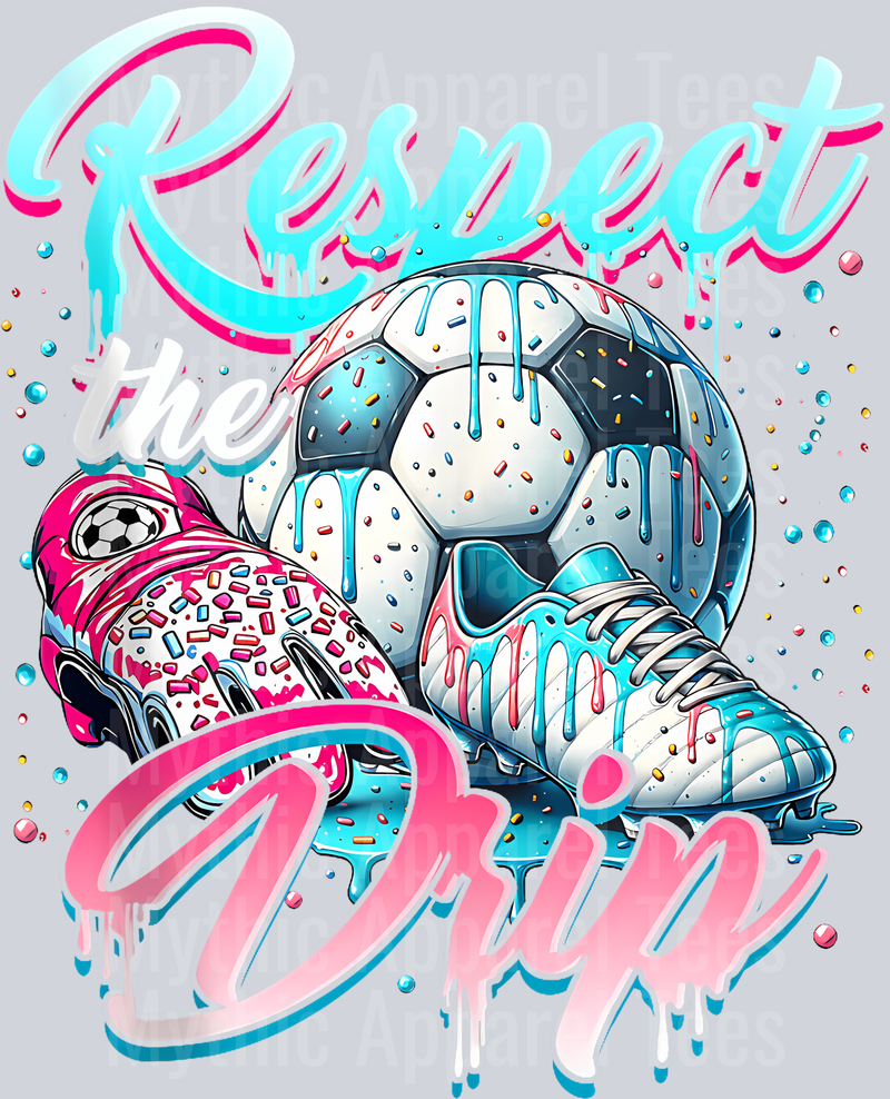 Soccer Ice Cream Sprinkles Theme Youth Respect The Drip DTF Soccer Transfers
