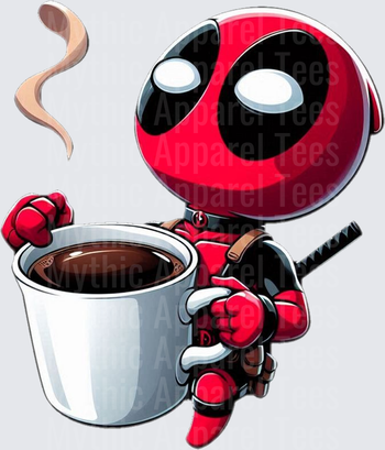 Marvel Super Heroes Chibi Deadpool Holding Oversized Coffee Cup
