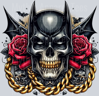 Batman Gold Chains Skull Pt 2 DTF Superhero Transfers