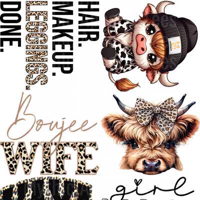CHEETAH PRINT 2 GANG SHEET 10 FULL SIZE IMAGES