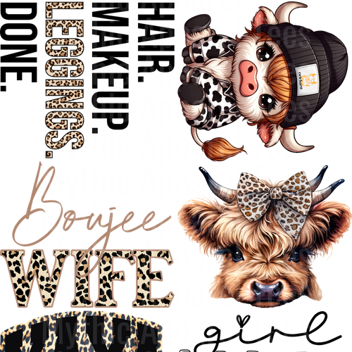 CHEETAH PRINT 2 GANG SHEET 10 FULL SIZE IMAGES