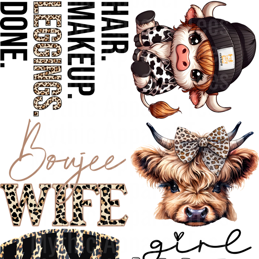 CHEETAH PRINT 2 GANG SHEET 10 FULL SIZE IMAGES